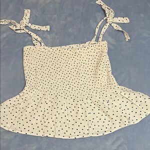 Thread & Supply White Polka Dot Camisole